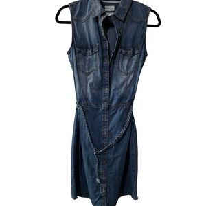 Y2K Esprit Denim Button-Up Dress vintage fitted jean mini dress. 